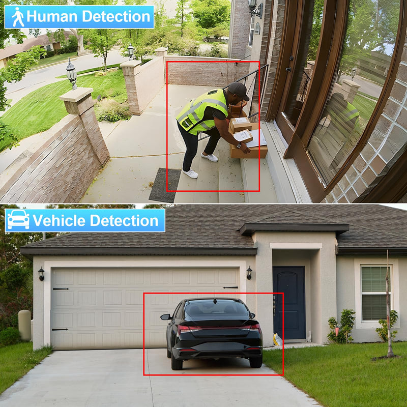 5MP Security PoE Camera, Outdoor Dome IP Surveillance Camera IK10, Built-in Mic, 2.8mm Lens Wide Angle 110°, Night Vision 100ft, Human&Vehicle Detection, No PT Supported, IND5GR54A (White) WHITE