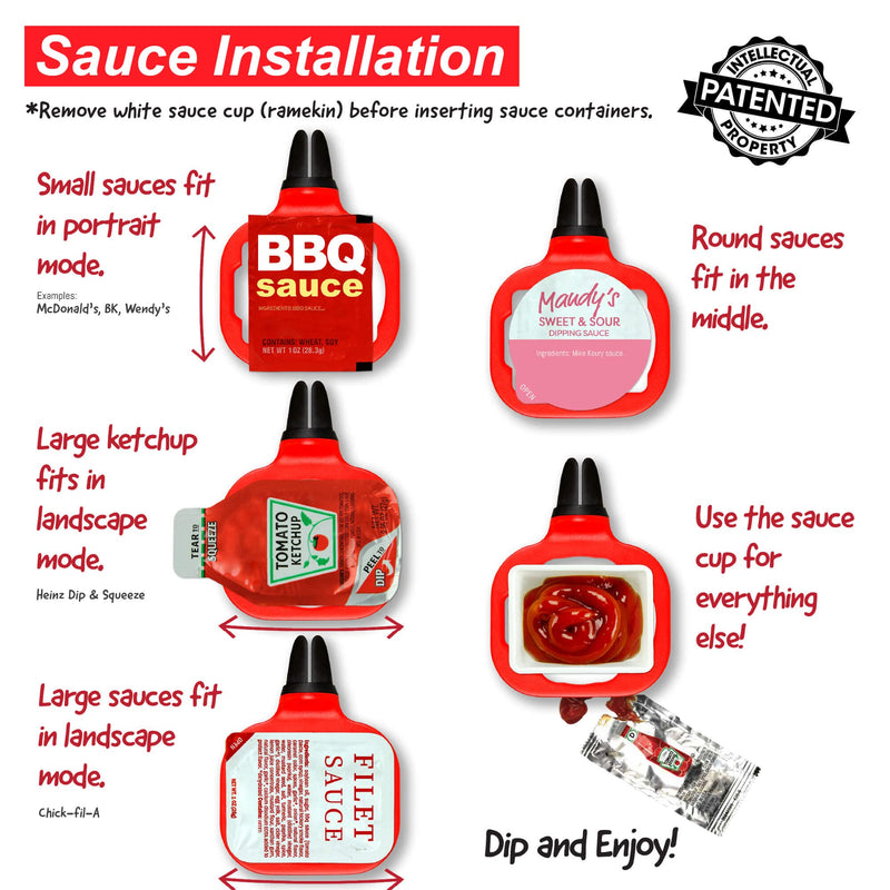 Saucemoto Dip Clip | An in-car sauce holder for ketchup and dipping sauces. As seen on Shark Tank (2 Pack, Black) 2 Pack