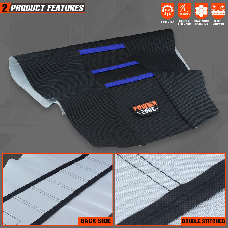 Universial Dirt Bike Seat Cover - Soft Ribbed Rubber Seat Covers for Motorcross Enduro Blue