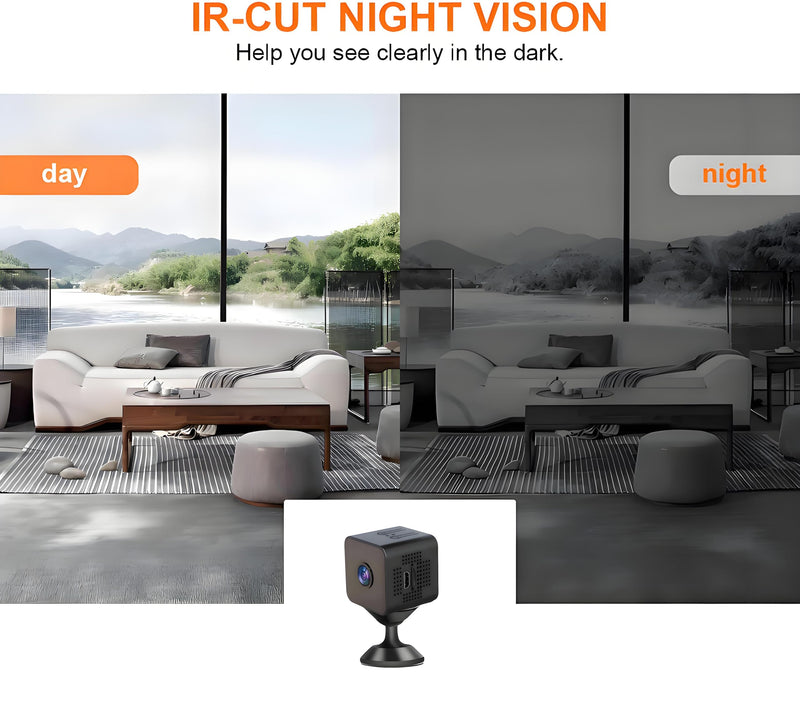 HD Hidden Camera, Wireless Mini spy Camera for Office & Home Security Small Hidden Camera with Night Vision Compatible with Android & iOS