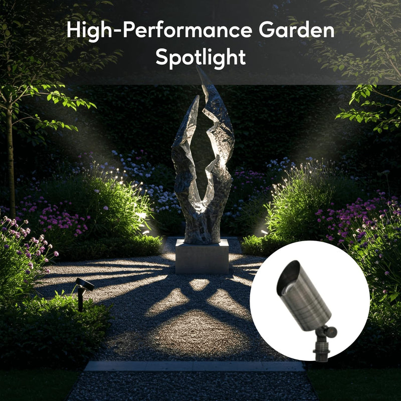 Ironsmith Lighting Products Adjustable Spot Light Bronze Finish Lighting Fixture, Solid Brass Construction, MR16 Bi-Pin G4 Socket, Spike Mount, 5W LED Bulb and Weatherproof connectors Included