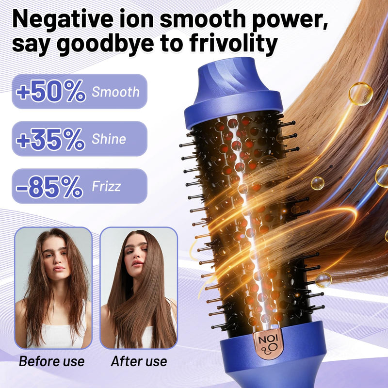 Infrared Thermal Brush,Blowout Look,1.5 Inch Heated Round Brush | Negative Ion,Infrared,Dual Voltage,Ceramic Coating,5 Temperature Settings,Less Damage,Lightweight