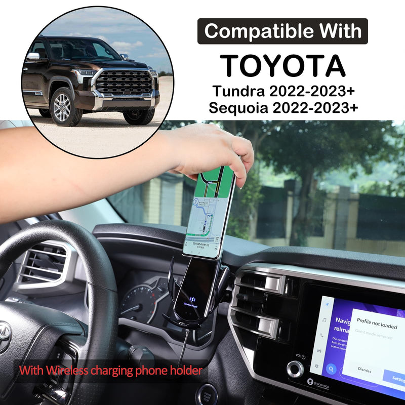 Car Dashboard Phone Holder Compatible with Toyota Tundra/Sequoia 2022-2025 Car Center Console Dash Panel Clip Cell Phone Holder Multifunctional Phone Mount Phone Stand Accessories Fits All Smartphones Type-B(Right)