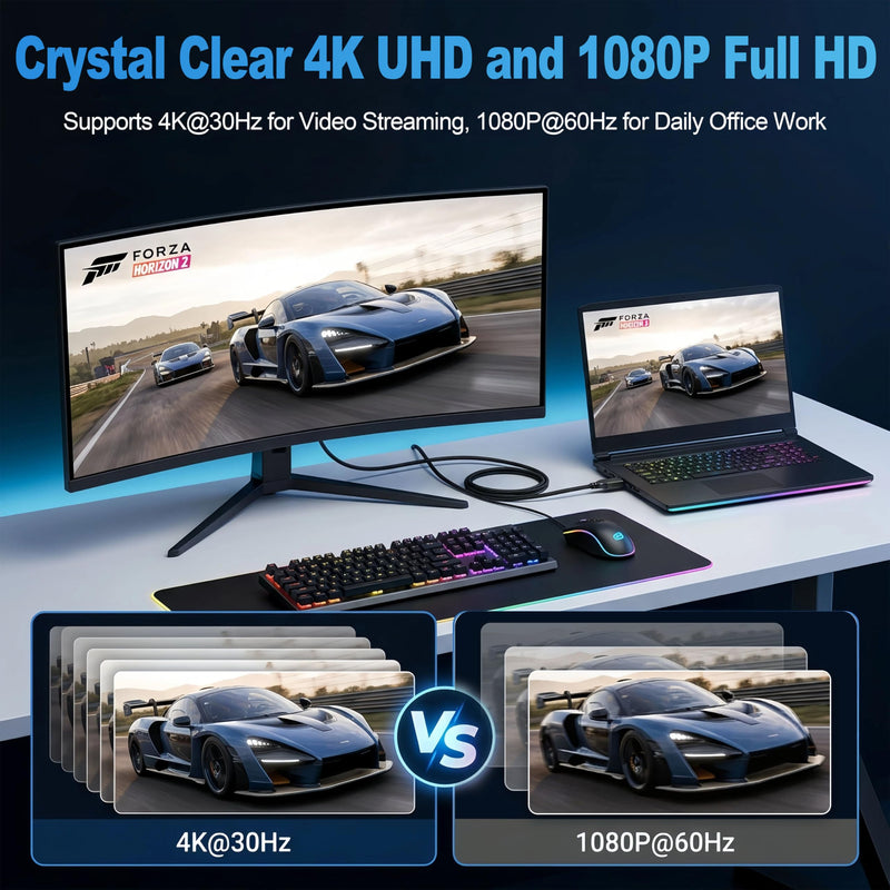 4K DisplayPort to HDMI 6 Feet Cable, Uni-Directional DP 1.2 Computer to HDMI 1.4 Screen Cable [Aluminum Shell, Nylon Braided], Compatible with HP, ThinkPad, AMD, NVIDIA, Desktop and More