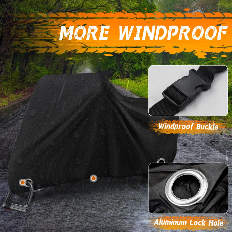 Scooter Cover, Waterproof Moped Cover, Vespa Cover, Outdoor Windproof and UV, for 72" Long Yamaha Honda Ruckus Motorbike Cover (Black) Black S-72 inch