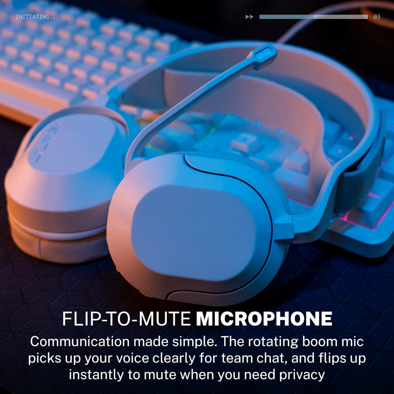 JLab Nightfall Wireless Gaming Headset, Bluetooth 5.3, White Cloud White