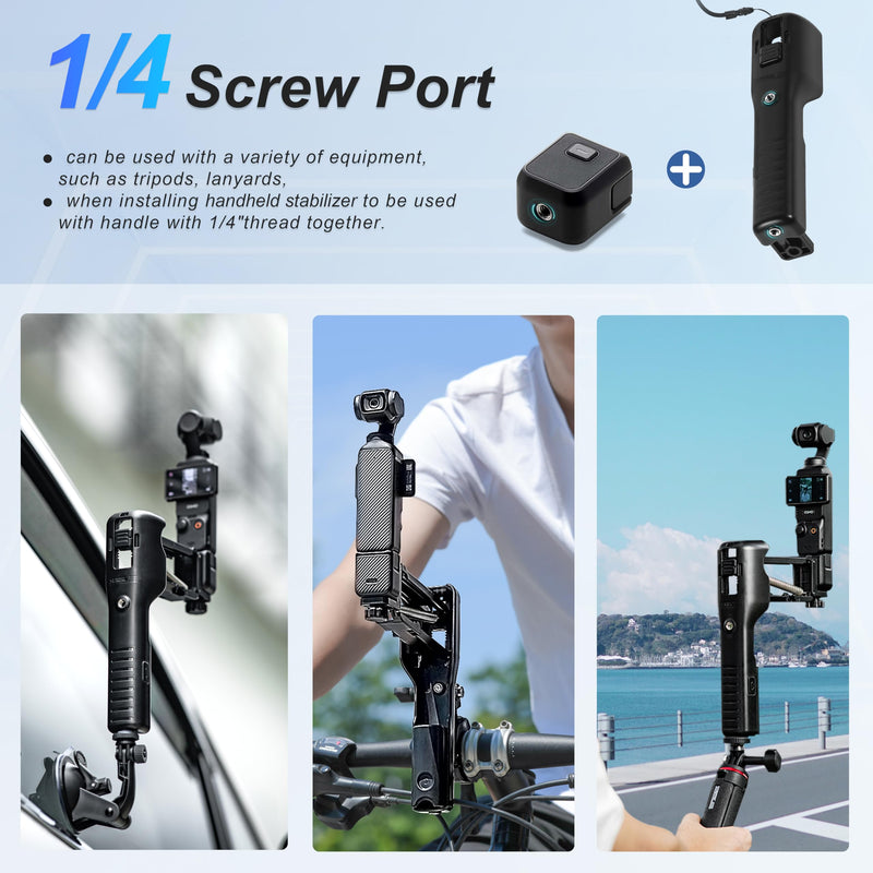 STARTRC OSMO Pocket 3 Handheld Stabilizer, Mini Z-Axis Anti-Shake Handle Grip Holder Storage Protective Case for DJI Osmo Pocket 3 Creator Combo Accessories for Camera Vlog Live Shooting Video