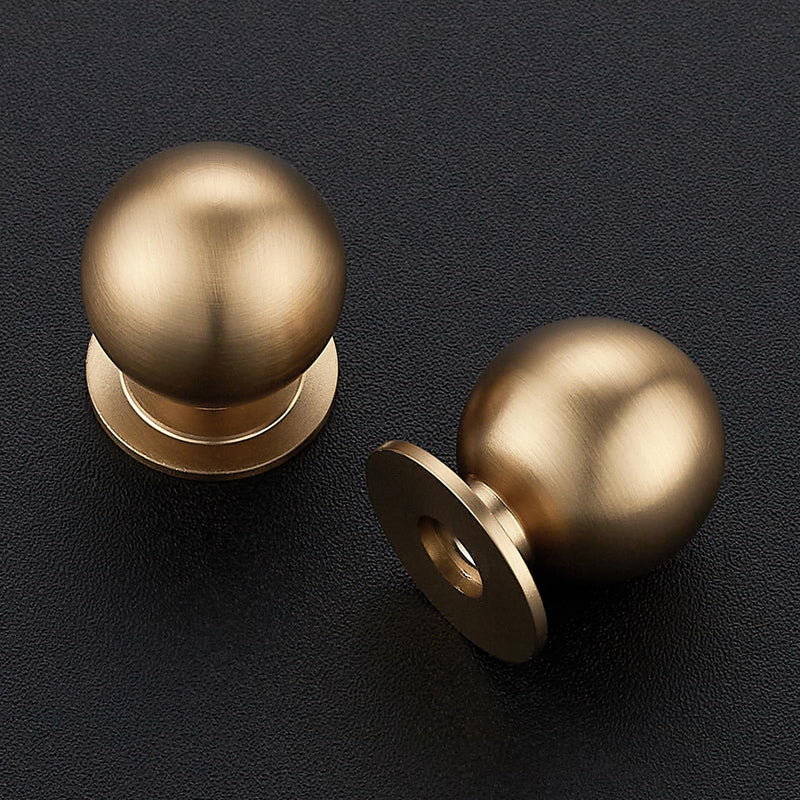 Cabinet Knobs, Round Dresser Knobs, Ball Kitchen Cabinet Hardware, 0.95" Diameter (Champagne Bronze, 12 Pack) Champagne Bronze
