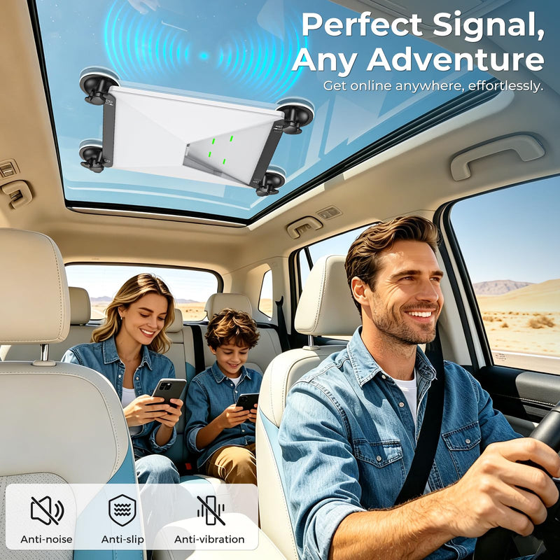 Starlink Mini Suction Cup Mount for Car Sunroof Window, Secure Satellite Mounting Kit with Strong Grip, Stable Signal for RVs Boats Road Trips, Tool-Free Installation, Portable Camping 2025 2026 Black