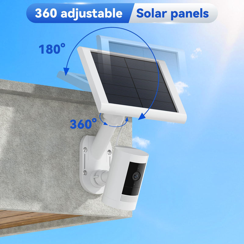 Universal 2-in-1 Wall Mount for Camera and Solar Panel, Compatible with Ring Stick Up Cam/Spotlight Cam Battery/Plus/Pro, Blink, Arlo, Wyze, 360° Adjustable, Easy Install Kit