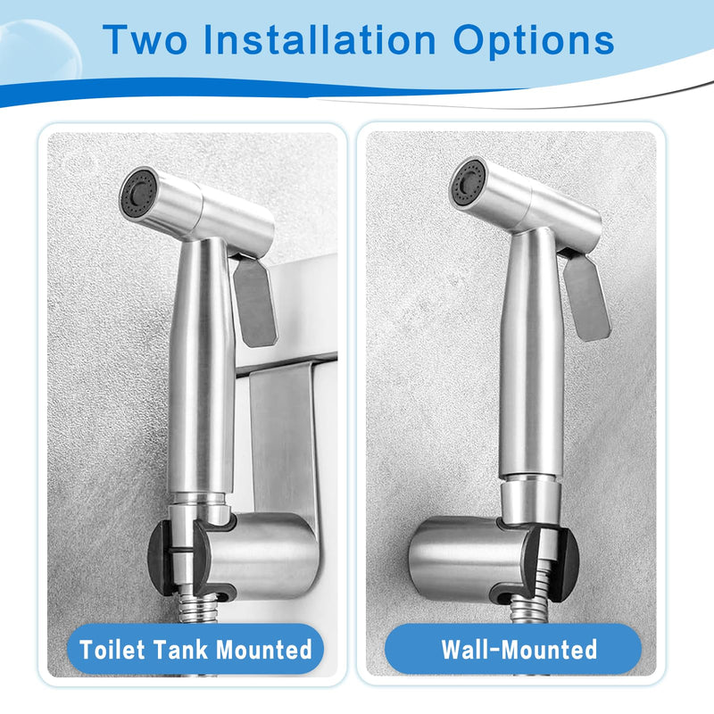 Handheld Bidet Sprayer for Toilet, IDMAX Jet Sprayer for Toilet Muslim Shower Set with 49-inch Hose and Bracket, Adjustable Bidet Attachment Water Pressure Controlfor Feminine Wash Sprayer-501B