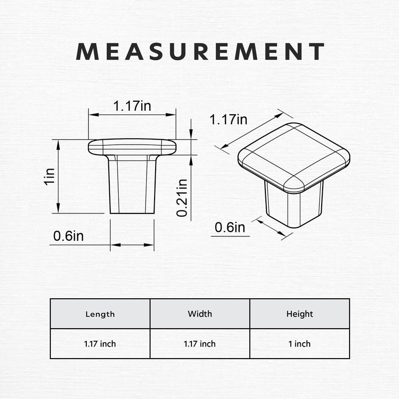 HESTIA HARDWARE 10 Pack Square Black Cabinet Knobs | Kitchen Black Cabinet Handles | Square Cabinet Knob, Knobs for Cabinets and Drawers (Z16.10.D)