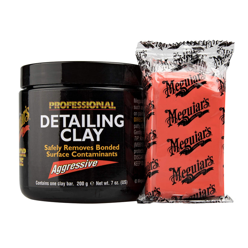 Meguiar's Professional Detailing Clay, Mild, C2000 - Safely Remove Contaminants Bonded on Paint for a Smooth, Glossy Finish - Premium Clay Bar for Car Detailing and Paint Prep, 200 Grams Aggressive