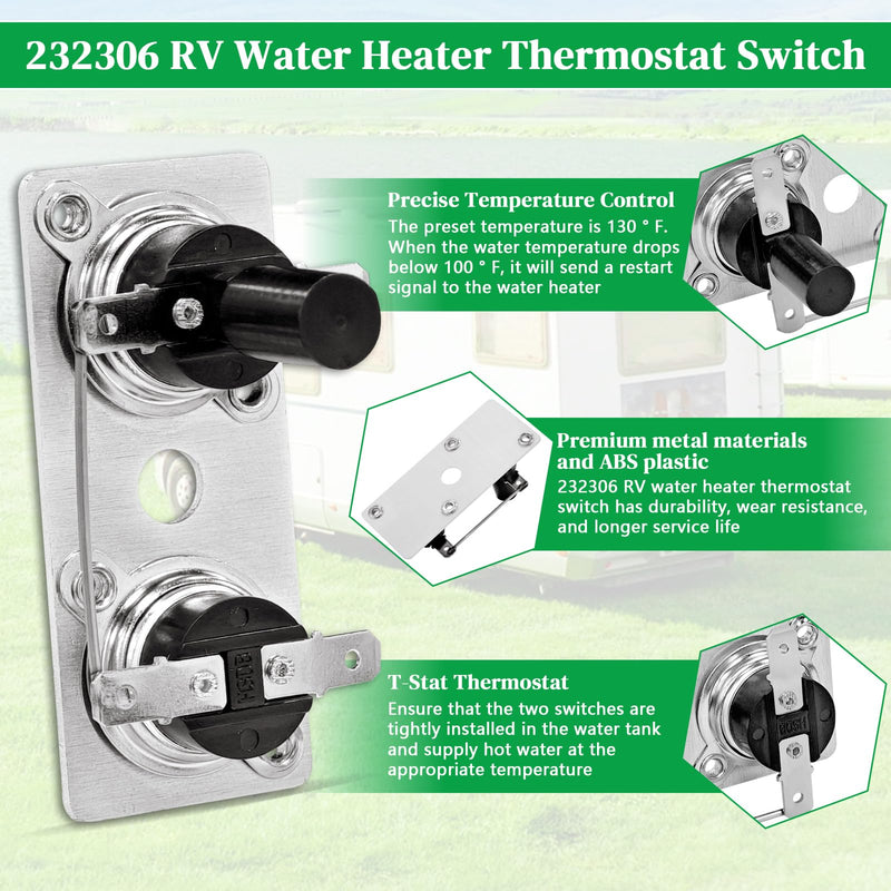 232306 RV Water Heater Thermostat Switch Compatible with Suburban 120V RV Water Heater Parts SW6DE SW6DEL SW10DE SW10DEL SW12DE SW12DEL (1 Pack) 1 Pack