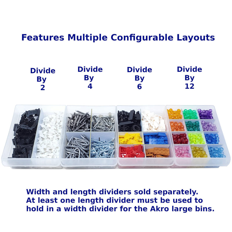 (24-Pack) Large Drawer Configurable Length Dividers compatible with Akro-Mils Plastic Storage Craft Cabinets, (Dividers Only) Length Dividers (Pack of 24)