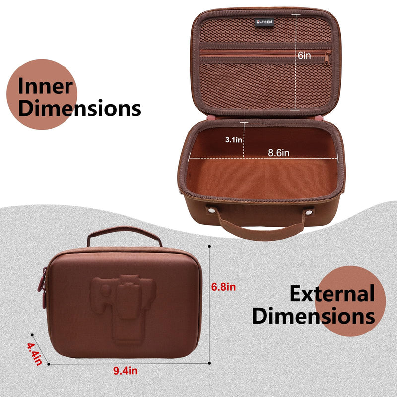 Small Camera Case Bag for Canon EOS Rebel T7/R50//R100 DSLR Camera Brown | Hard Carrying Travel Case for Canon EOS Rebel T7/R50//R100/R6 Mark II/R8/R6 Mark III/R50 V/T6/R10/R5 Mark II DSLR SLR Camera Small