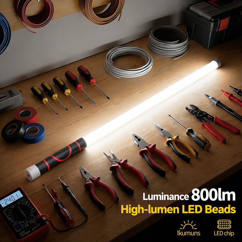 Flexible LED Light Stick, 30" Rechargeable Bendable Hands-Free High Lumen Light for Car Repairs Mechanics Camping