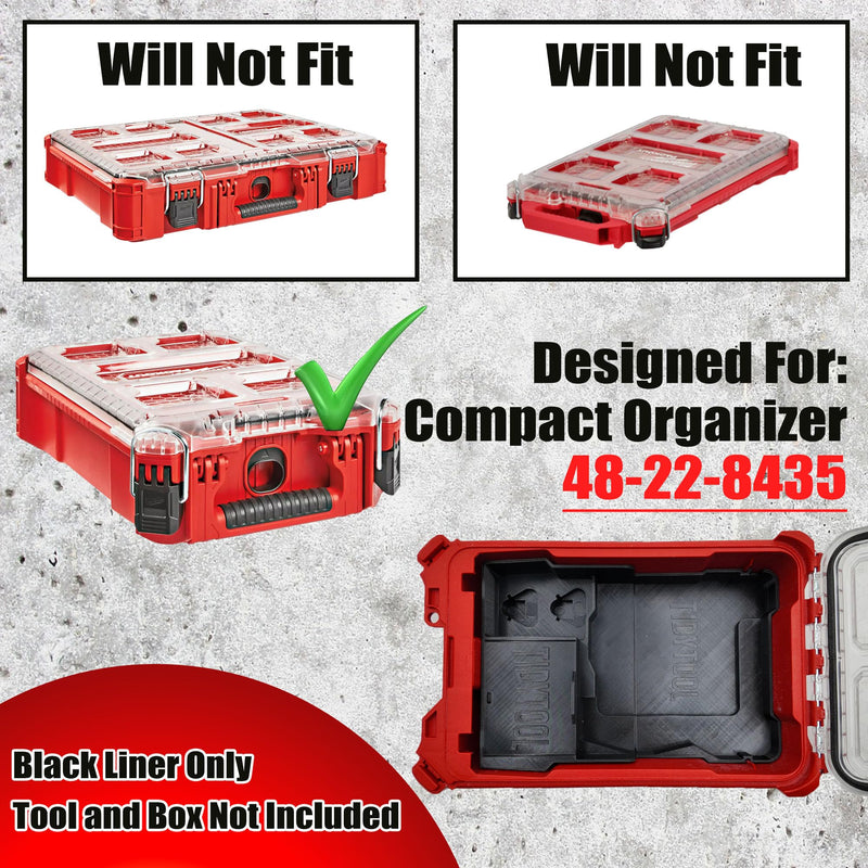 Insert for Milwaukee M12 Stapler Liner and Packout Compact Organizer