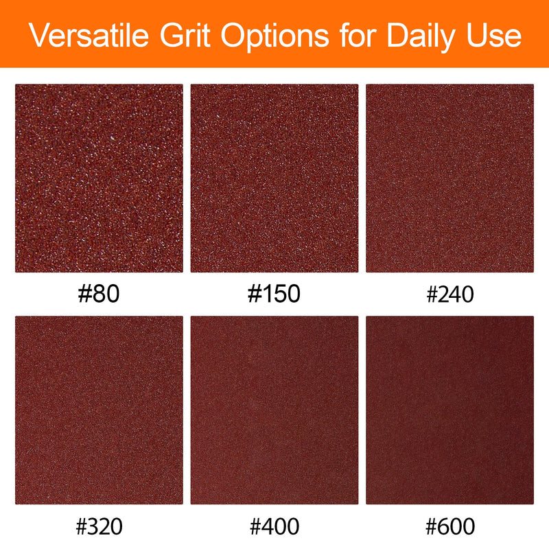 6 Grits Emery Cloth Roll, 1''x 19.7" Sand Paper Roll with Dispenser,80 150 240 320 400 600 Grit Sandpaper Assortment, Wet Emory Cloths for Wood Furniture & Metal & Automotive (6Meters) 6roll8m
