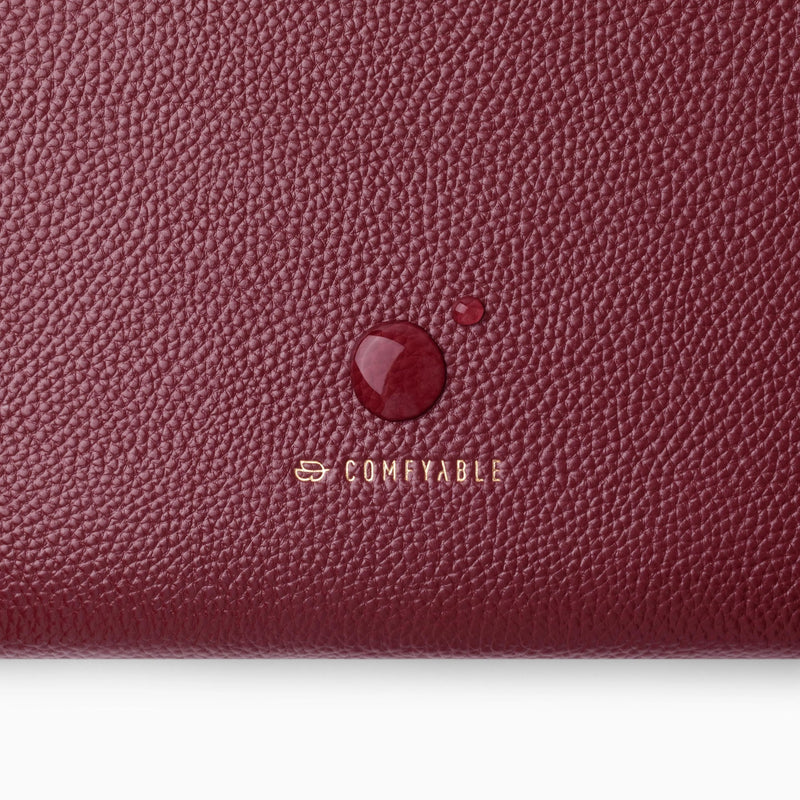 Comfyable Genuine Leather Laptop Sleeve, Compatible with 13" MacBook Air M5 & 14" MacBook Pro M5 Pro/Max 2026, 13 Inch 14 Inch Water-Resistant Padded Computer Case, Wine Red For 13.3"-14" Mac Pro / Mac Air