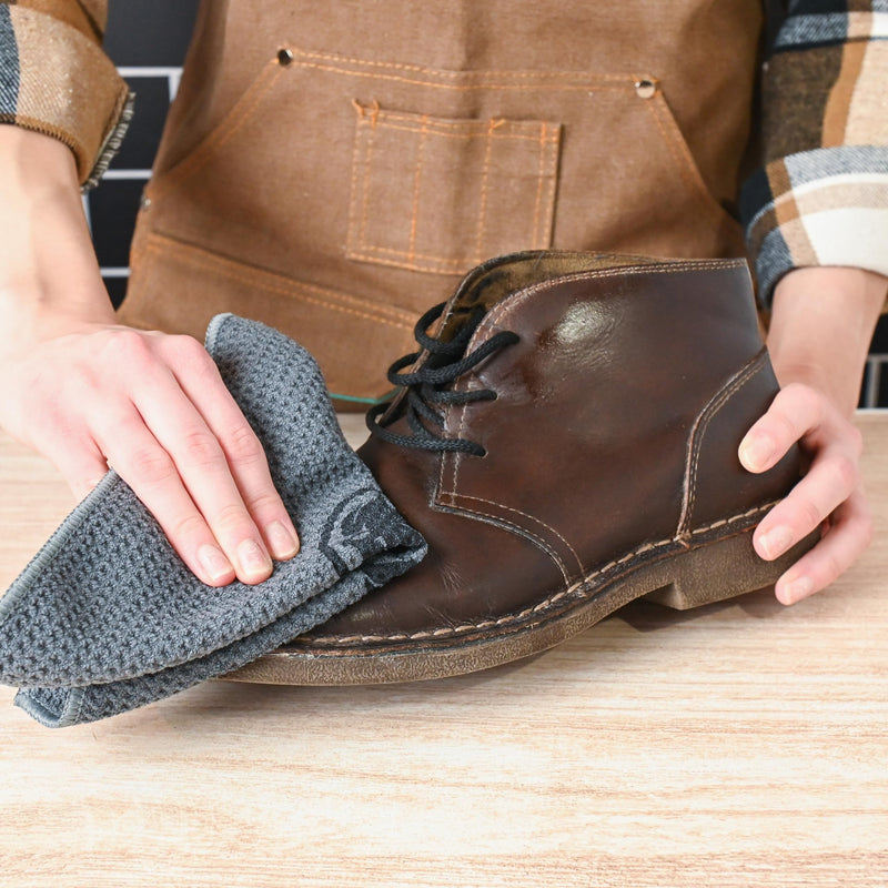 Leather Boot Care Kit - Made in USA (Not China) - Boot Oil, Waterproofer, Cleaning Scrub for Boots (Like Saddle Soap), Brushes and Cloth - Do NOT use Mink Oil (Love Animals) - All Natural Ingredients