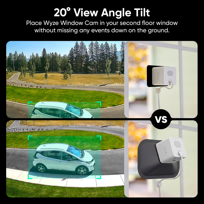 WYZE Window Cam Wedge Mount, Compatible Only with WYZE Window Cam, 20-Degree Viewing Angle, Glare-Reducing Design
