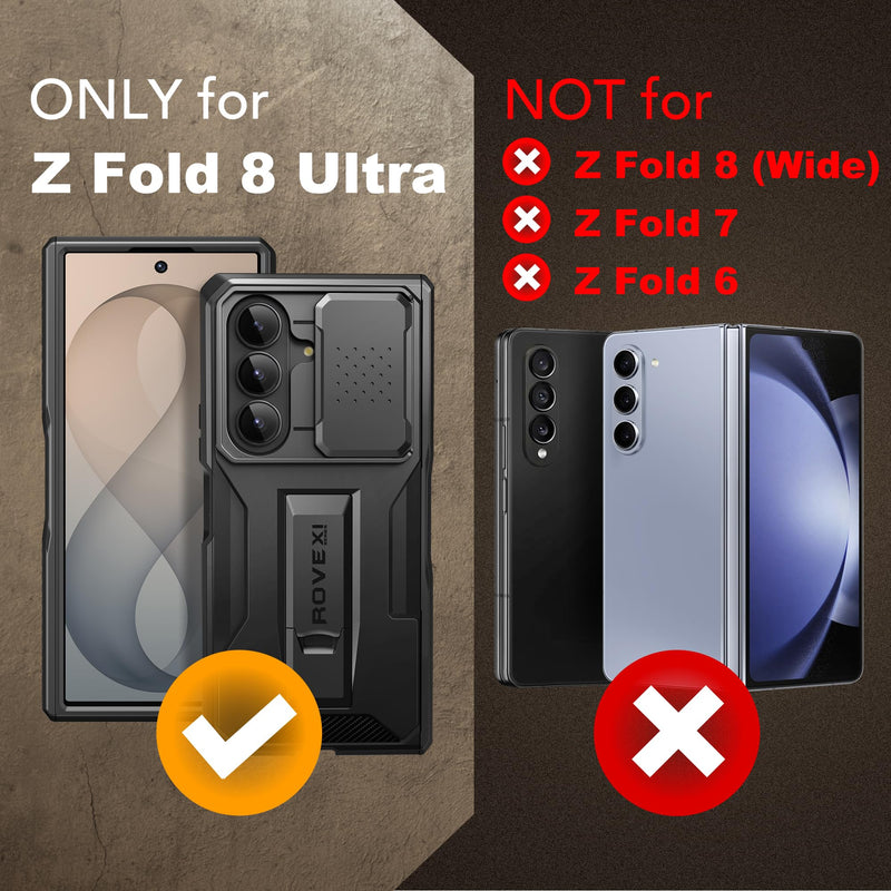 TONGATE for Z Fold 8 Ultra Case with Screen Protector & Belt Clip,Pri-Black | Foldable Stand, Slide Camera Cover, Full Hinge Protection, Anti-Spy, Shockproof Phone Case for Samsung Galaxy Z Fold 8 Ultra Pri-Black
