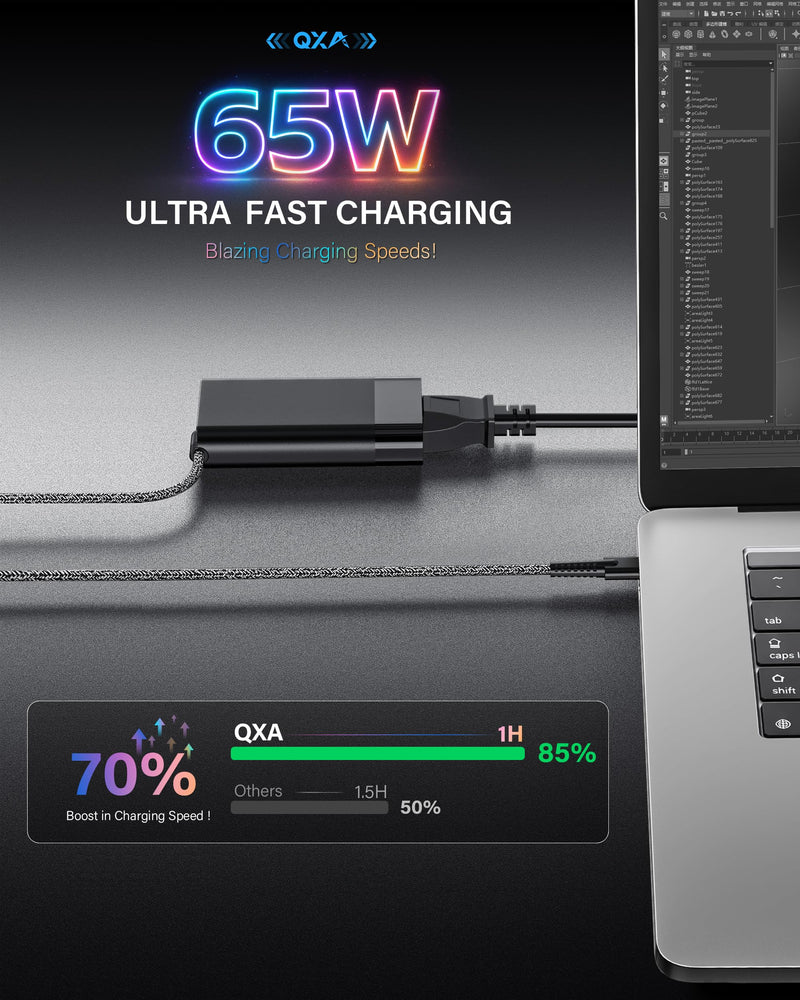 NYV 65W USB C Laptop Charger Compatible with HP Spectre x360 EliteBook Envy Pavilion Chromebook Elite x2 Zbook ProBook Omnibook, New Slim 65W Laptop Charger USB C Type C AC Adapter Power