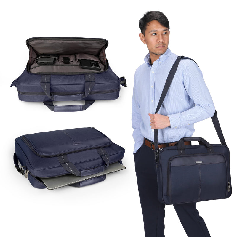 Targus 15-16 Inch Classic Slim Ergonomic Briefcase and Messenger Bag for 16" Laptops and Under (TCT027US) 16 inch Blue