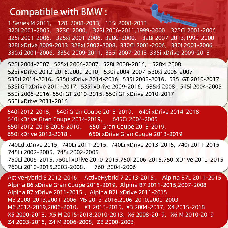 for BMW coolant Level Sensor for BMW M3 M5 M6 X1 X3 X4 X5 X6 Z4 Z8 1series M 128i 135i 320i 323i 325i 328i 330i 335i 525i 528i 530i 535i 550i 640i 740i Replaces#17137553919
