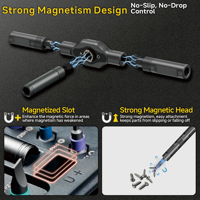 42-in-1 Professional Magnetic Ratchet Screwdriver Set with S2 Steel Bits & Case | All-in-One Multi-Function Precision Tool Kit for Electronics Repair, Automotive, Computer, Furniture & Advanced DIY 43