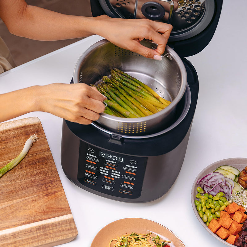 Cosori 3-Quart Steamer Stainless Steel Steam Basket, CRC-R501- KUS Rice Cooker Only, 8.7D X 8.7W X 4.2H in, Silver
