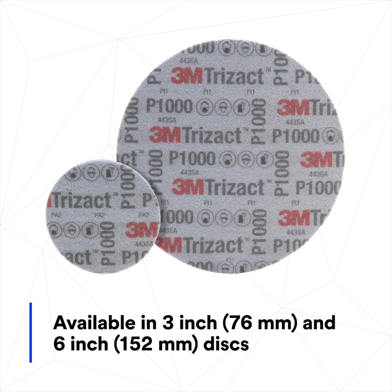 3M 02091 Trizact Hookit 3 inch P1000 Grit Blending Disc , Gray 3 in