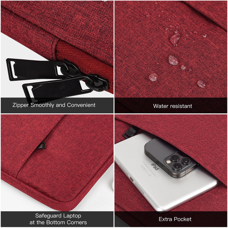 Portable Monitor Case 15.6 Inch, 16.1 Inch Carrying Monitor Sleeve Bag for InnoView Arzopa Lepow GTEK ViewSonic KYY AOC 15.6" USB-C Portable Display Monitors, 15"x10.8" Wine Red
