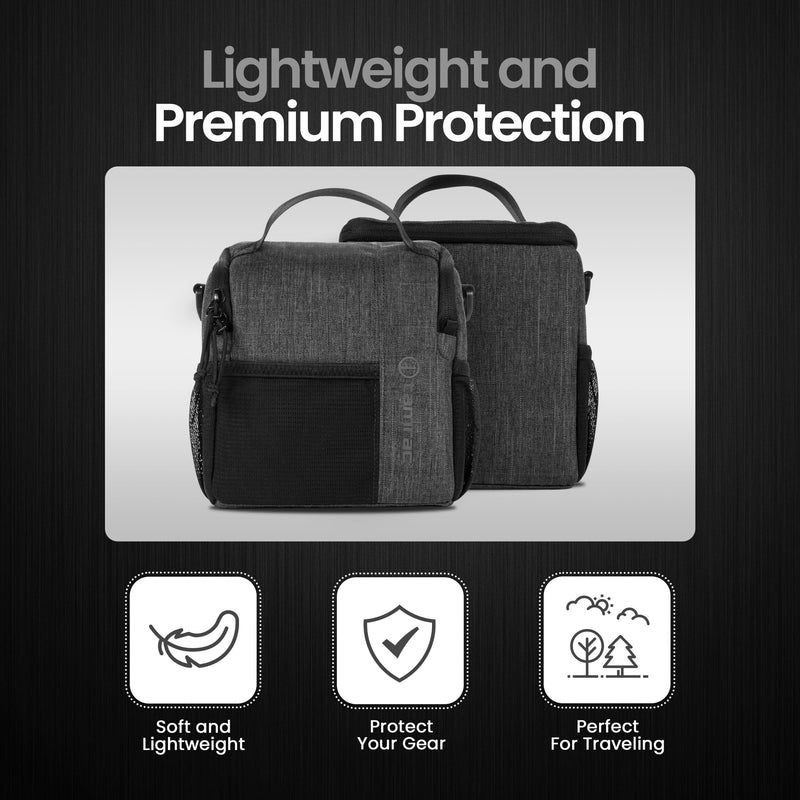 Tamrac Tradewind 3.6 Camera Bag for Photographers, Camera Case for Photography Accessories, Compact Camera Shoulder Bag for DSLR and Mirrorless Cameras, Crossbody Camera Bag for Women Men – Dark Grey