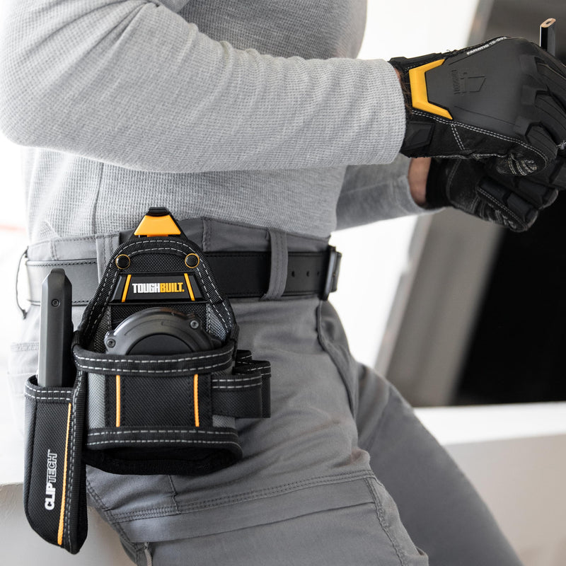 ToughBuilt ClipTech Series - Utility Pouch, Heavy-Duty Tool Pouch with Multiple Pockets, Secure Attachment & Storage for Jobsite Use Framer Pouch