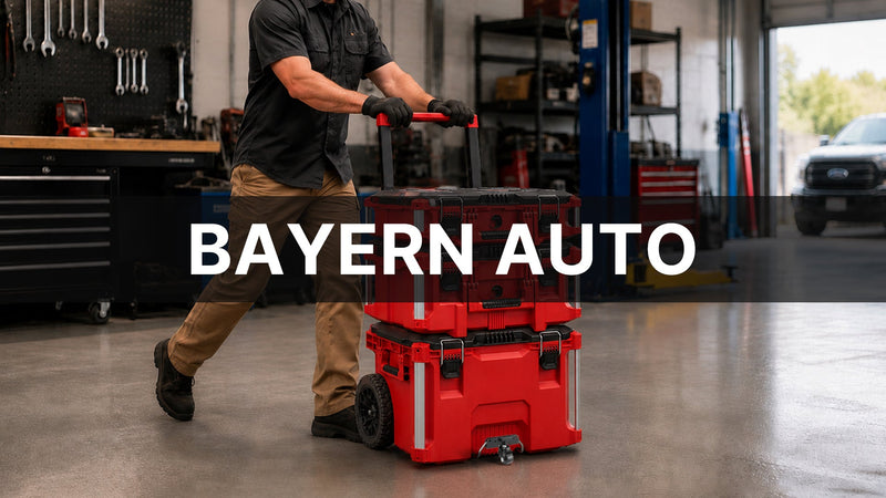 BYERN AUTO Front Wheel Compatible with Milwaukee Packout Rolling Toolbox Black
