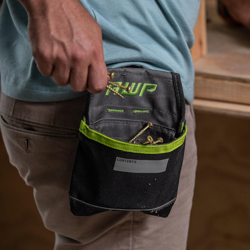 AWP TrapJaw Clip-on Fastener Tool Pouch, Small Utility Bag with Spring-Loaded Closure, Durable Tactical Tool Holder for Nails, Screws, and Electrical Accessories, 1L-039-2 1 Pack 7" W x 7.75" L