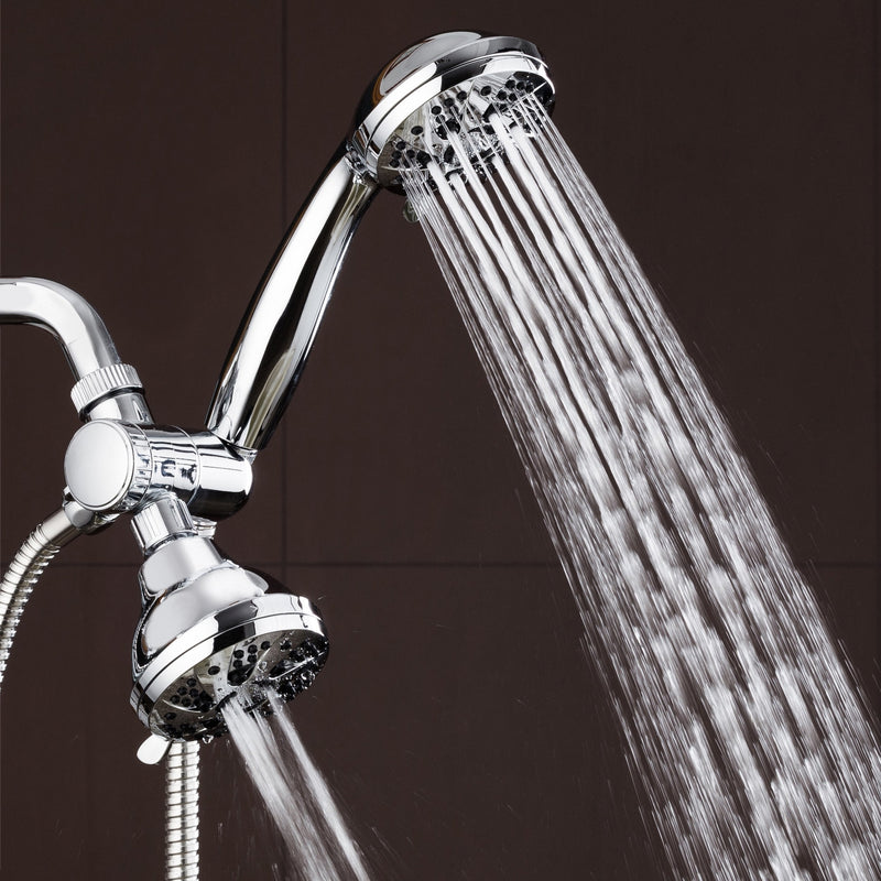 AquaDance Total Chrome High Pressure 3-way 48-setting Rain – Handheld Shower Head Combo – Angle Adjustable, Anti-Clog Jets, Tool-Free Installation - USA Standard Certified – Top U.S. Brand
