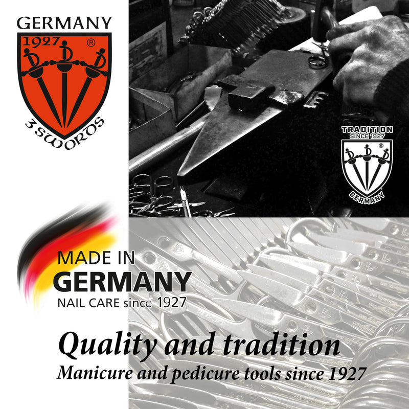3 Swords Germany - brand quality 5 piece manicure pedicure grooming kit set for professional finger & toe nail care scissors clipper genuine leather black case in gift box, Made in Germany BLACK - GENUINE LEATHER