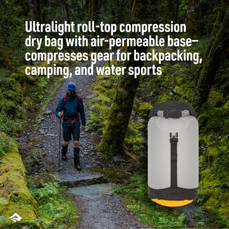 Sea to Summit eVac Ultra-Lightweight Compression Dry Bag, Waterproof Dry Storage, 8 Liter, Atoll Blue