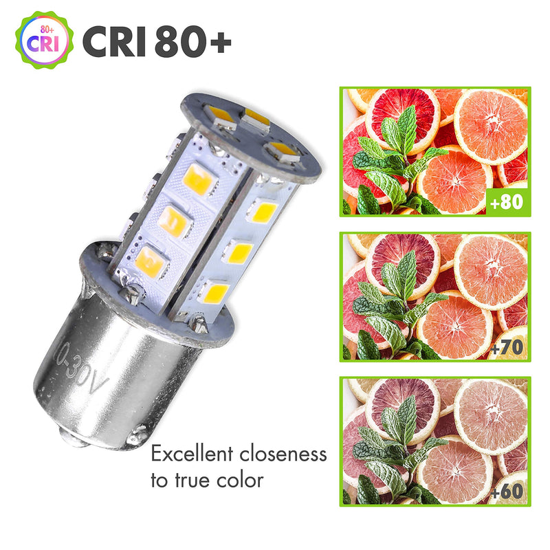 Leisure LED 4 Pack RV LED Light Bulbs 300LM Natural White 4000K 1156 1141 1003 1073 BA15S 18 SMD LED Replacement Light Bulbs for RV Indoor Lights 10-30V (Natural White 4000K, 4-Pack) 4 Count (Pack of 1)
