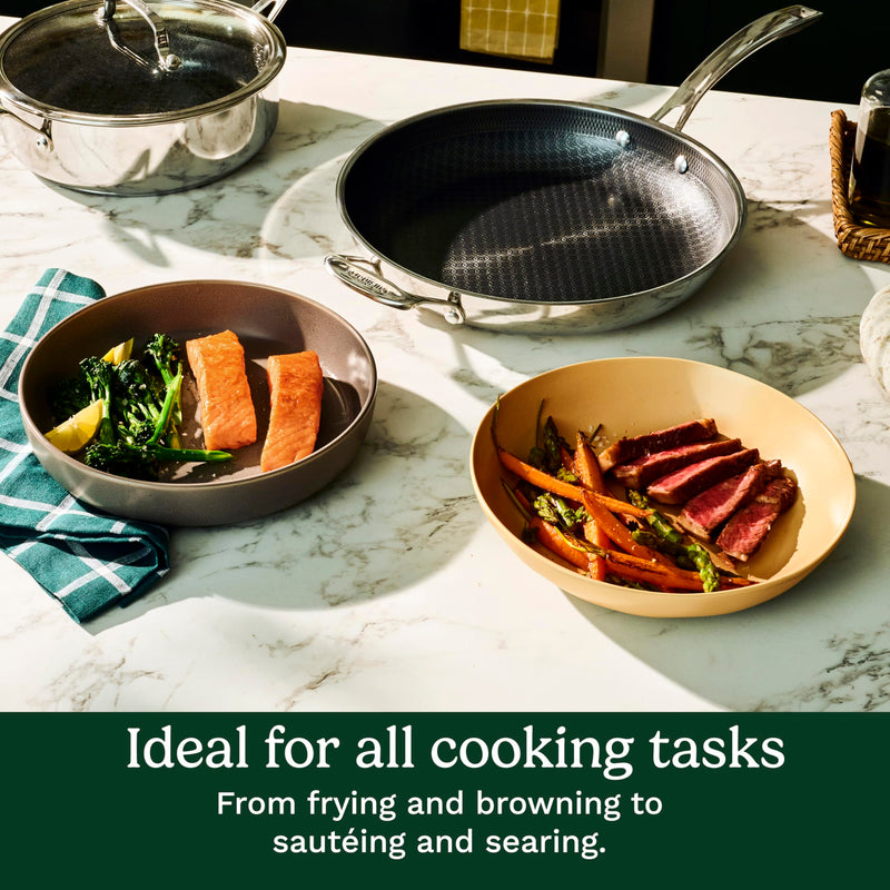Cuisinart FusionPlus Hybrid Stainless Steel 8 Inch Skillet, PURELYSEAR Hybrid Searing Surface, Oven Safe, Cool Grip Handle, Dishwasher Safe, Induction Compatible 8-inch Skillet