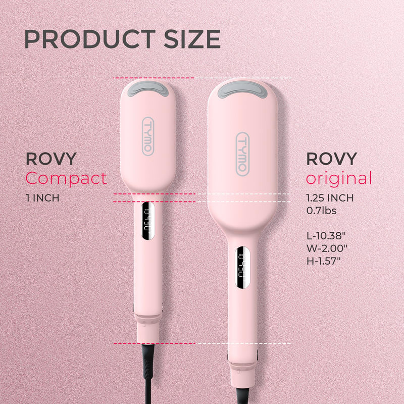 TYMO ROVY Hair Waver Crimper - Hair Curler, Deep Waver Curling Iron, Ionic Curling Wand with Ceramic Tourmaline Barrel for Women, Anti-Scald, Quick & Easy, Dual Voltage, Pink 25mm