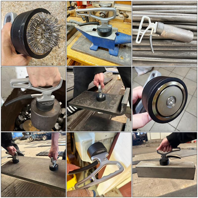 ULIBERMAGNET Heavy Duty Strong Magnetic Pickup Tool,Magnetic Lifting with Quick Release,Portable Material Collector with Ergonomic Handle for Iron Plate,Tool Steel,Laser Cutting 1PACK Magnetic Pickup Tool for Heavy Duty Plate