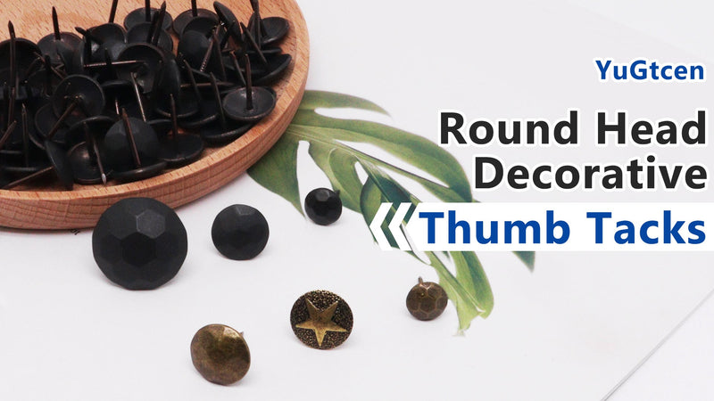 100pcs Upholstery Tacks, Decorative Nails Thumb Tacks Round Metal Upholstery Nails for Wood Upholstery Pins Retro Furniture Tacks (16x20mm, Star Bronze) Φ16x20mm
