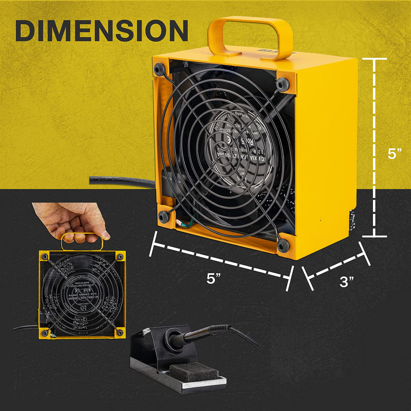 KOTTO Solder Smoke Absorber Remover Fume Extractor Smoke Prevention Absorber DIY Working Fan for Soldering Station (Yellow) yellow