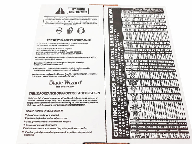 2 Pack - 99.75 X 3/8 X 14 TPI Flex Back Bandsaw Blades - Made in USA - Designed to Cut Wood, Plastic, Cork, Composition Board, Non-Ferrous Metal, Low Alloy Steel