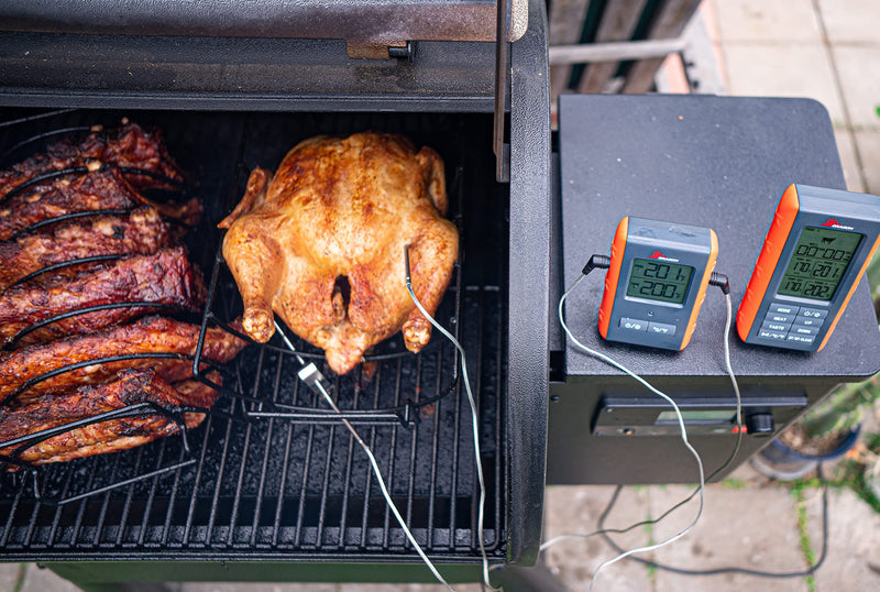BBQ Dragon Instant Read Grill Thermometer - Wireless Meat Thermometer, Smoker Thermometer, 2 Probes, BBQ Temperature Probe, Meat Thermometer for Grill, Oven Safe 2-Probe