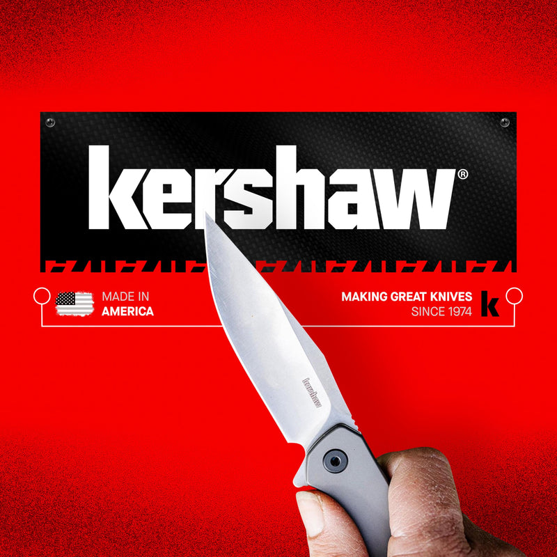 Kershaw Leek, BlackWash Pocket Knife (1660BLKW); 3 Sandvik 14C28N Steel Blade, 410 Stainless Steel Handle, BlackWash Finish, SpeedSafe Assisted Open, Frame and Tip Locks, Reversible Pocketclip; 3 OZ Silver